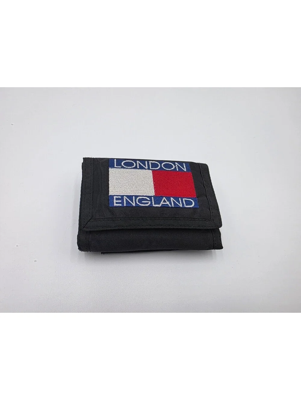 London England Black Trifold Wallet with Memo Pad and ID Window